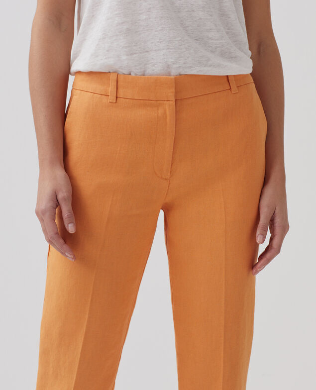 Pantalon cigarette en lin MARGUERITE H220 apricot tan