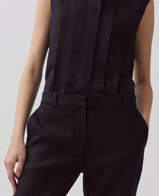 Pantalon cigarette en lin MARGUERITE H091 black beauty