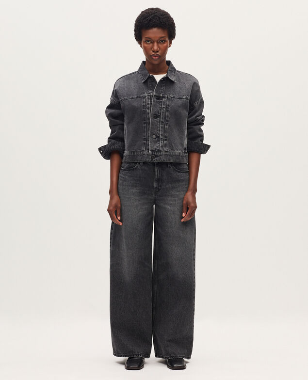 Veste courte en coton K081 dark gray