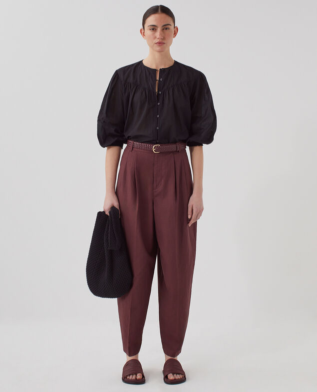 Blouse en voile de coton H091 black beauty