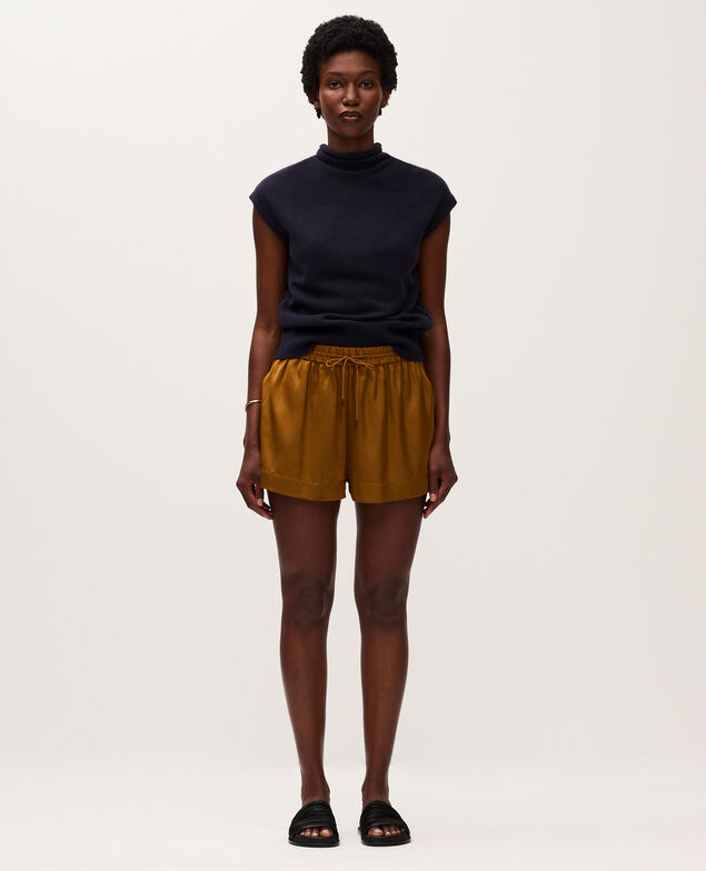 Short fluide satiné K340 bone brown
