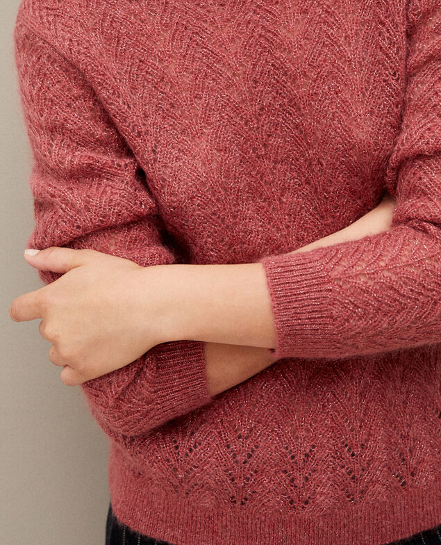 Pull avec du mohair et du lurex Earth red