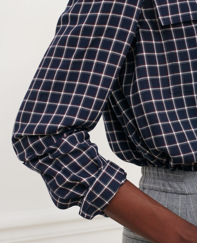 Chemise fluide à carreaux 8869 69 navy check