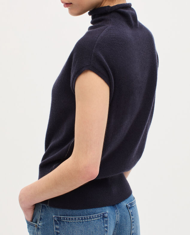 Pull sans manches en cachemire  K691 navy st gray