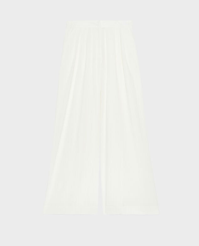 YVONNE - Loose cotton trousers 8885 00 white