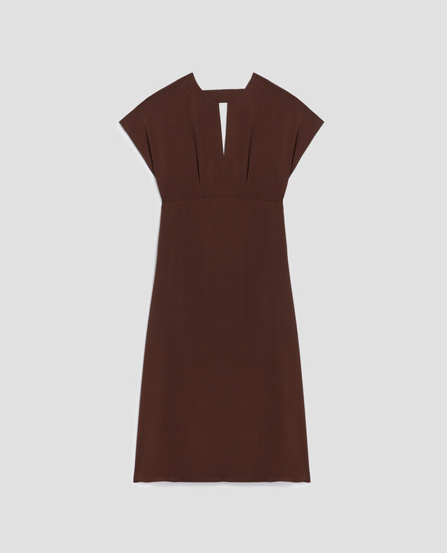 Robe fluide toucher soie I390 coffee bean