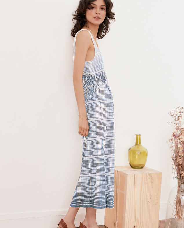 Robe mi-longue en lin Tie&dye washed blue