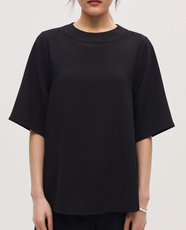 Top en crêpe satiné H091 black beauty
