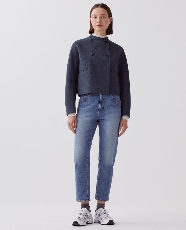 Blouson court double face I680 blue nights