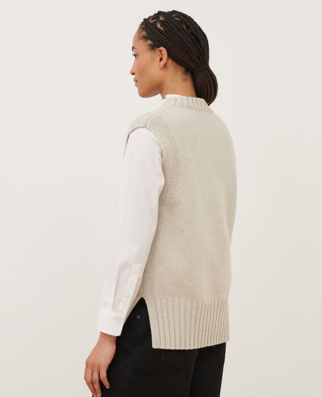 Pull sans manches A009 white knit