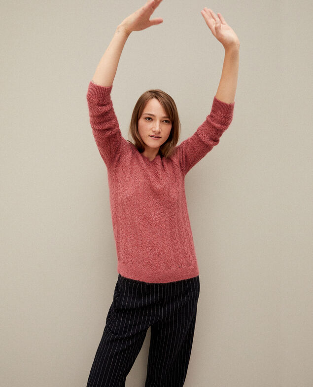 Pull avec du mohair et du lurex Earth red