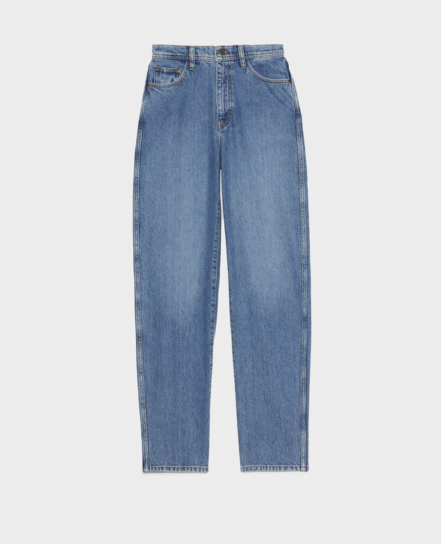 REGULAR - Jean délavé taille haute 5 poches Light denim