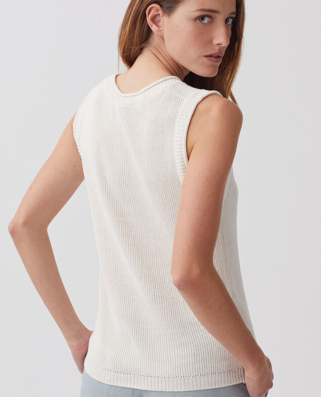 Débardeur long en lin H303 white swan