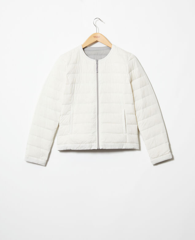 Doudoune iconique Mademoiselle Plume Light grey/off white