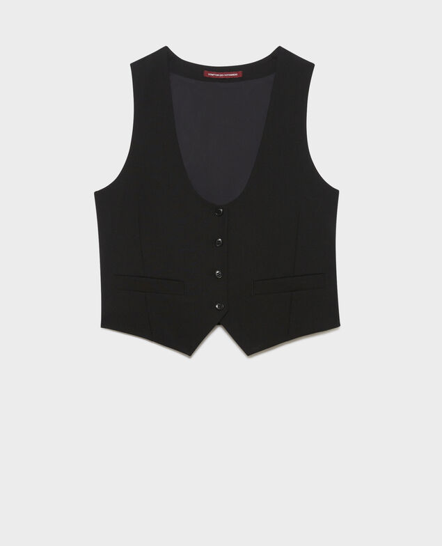 Gilet de costume en laine A091 black