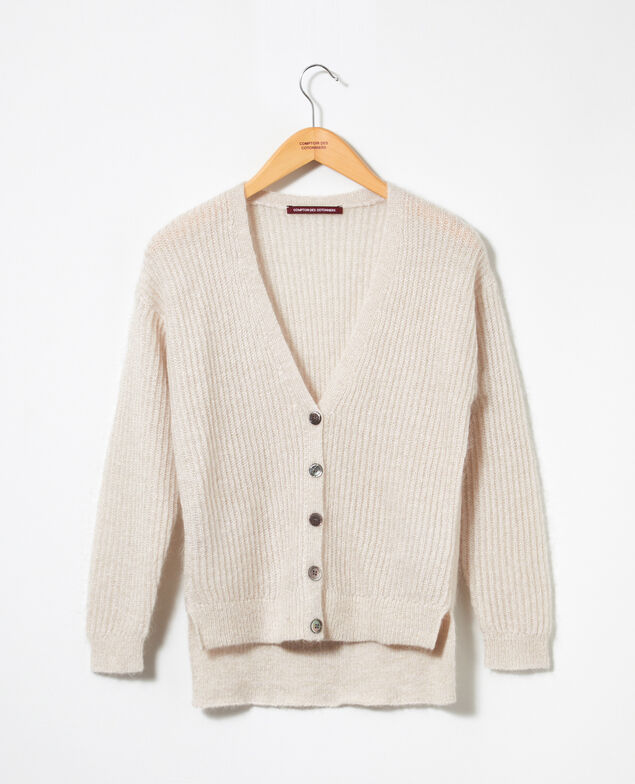 Cardigan avec du mohair Silver gray/off white/lurex