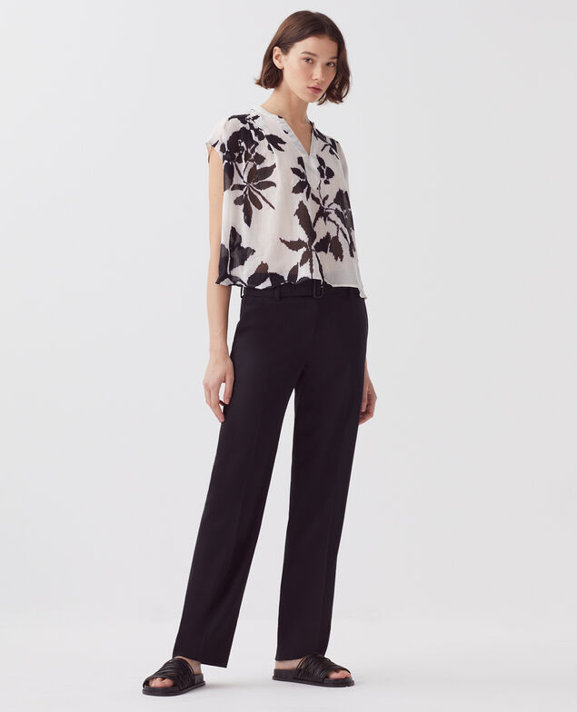 Pantalon droit ajusté en laine COLETTE H091 black beauty