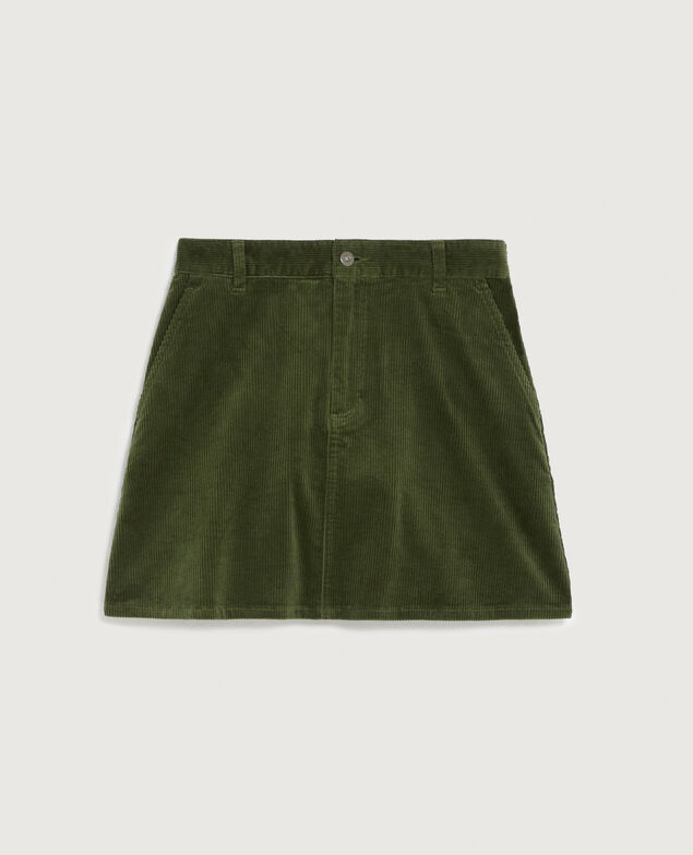 Jupe courte en velours côtelé U550 green