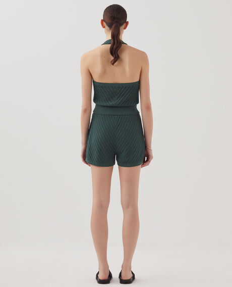 Short en maille textur&eacute;e J590 spruce green