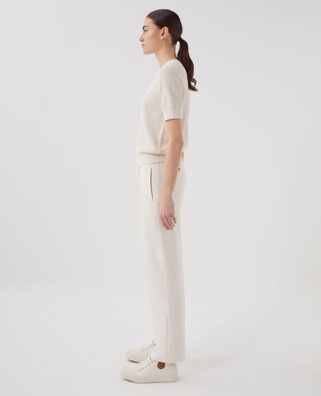 Pull à manches courtes en coton U010 off white