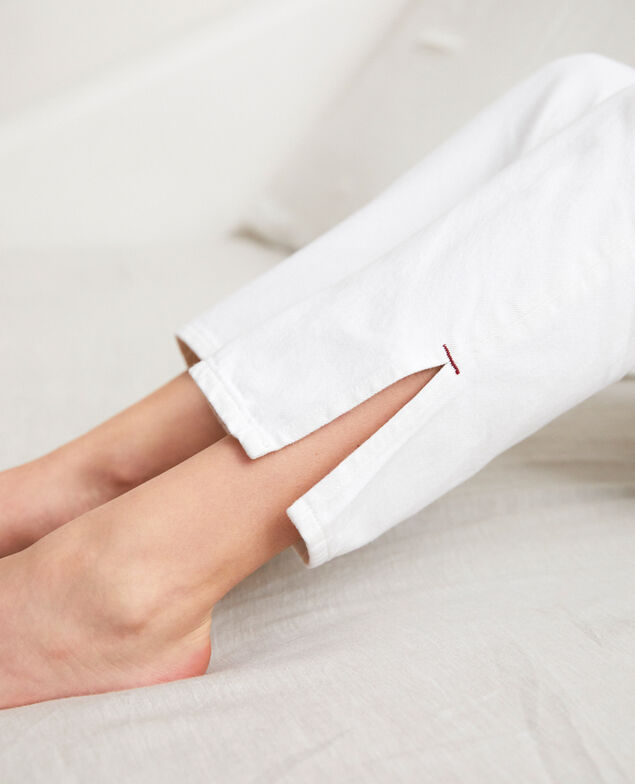 Jean straigt avec fentes Blanc