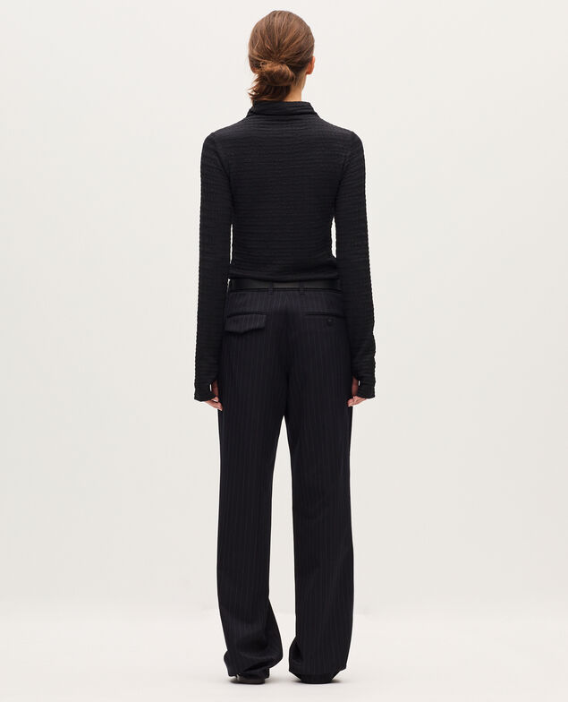 Top col montant texturé H091 black beauty