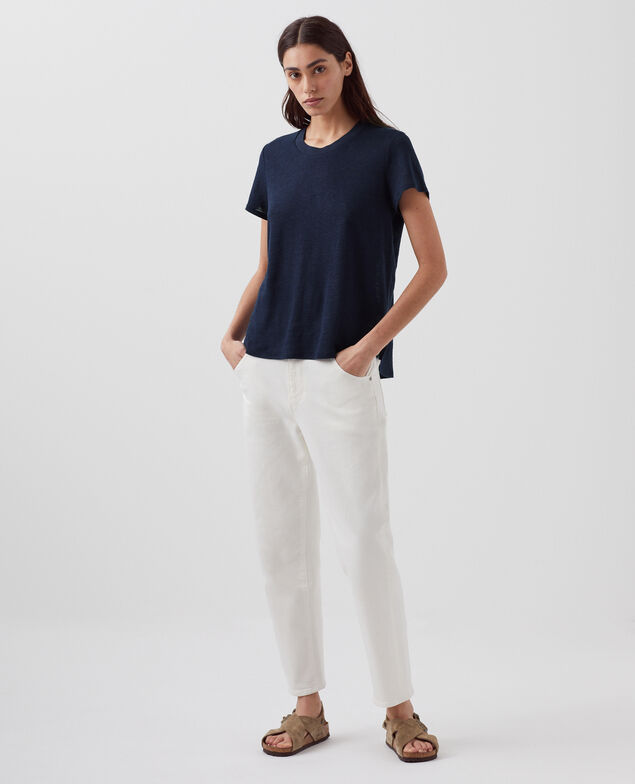 T-shirt col rond en lin AMANDINE H695 night sky