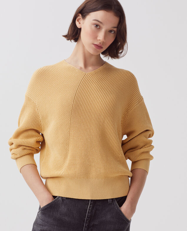 Pull col V en coton J420 moonstone