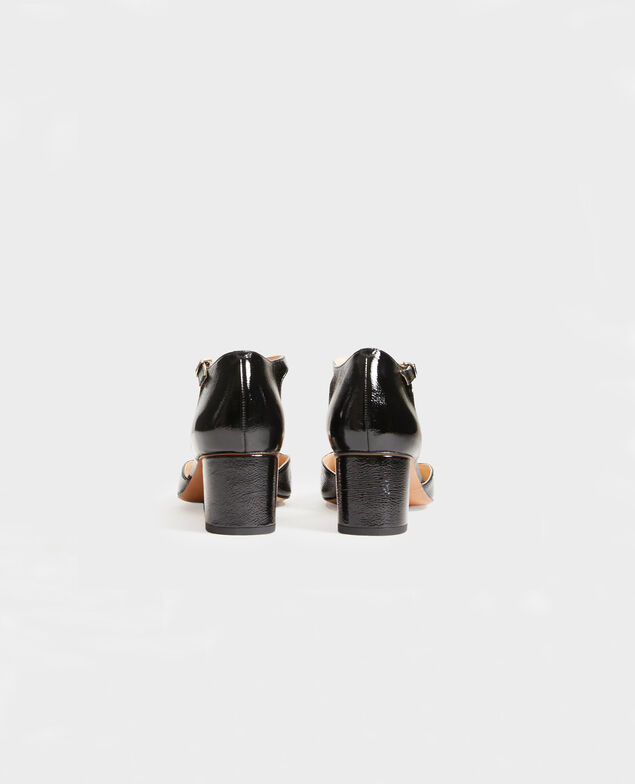 Salomés en cuir verni  Black beauty