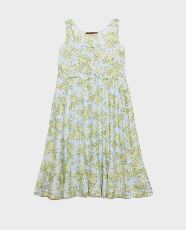 Robe évasée en voile de coton 93 print blue