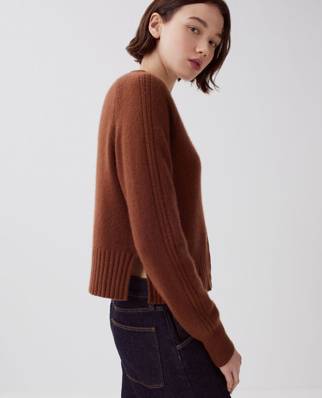 Cardigan en cachemire I370 emperador coffee