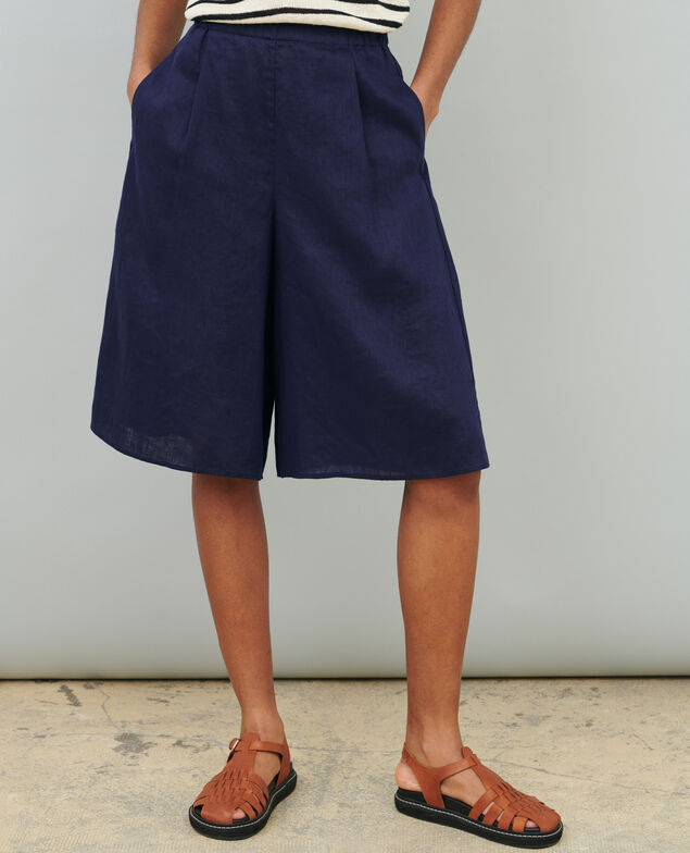 BABETH - Jupe-culotte en lin 68 blue