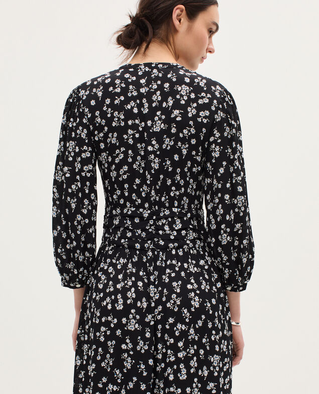 Robe longue fluide K094 daisy black