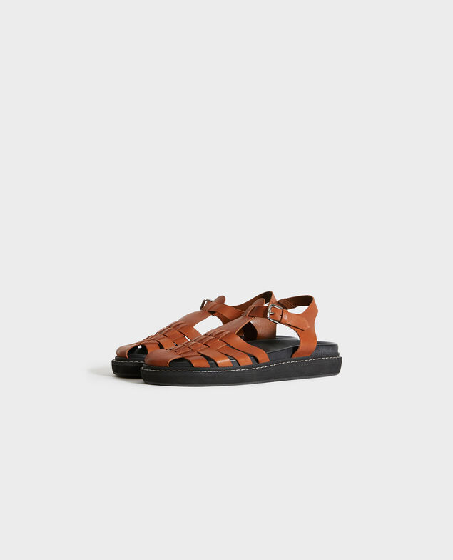 Sandales en cuir 31 beige