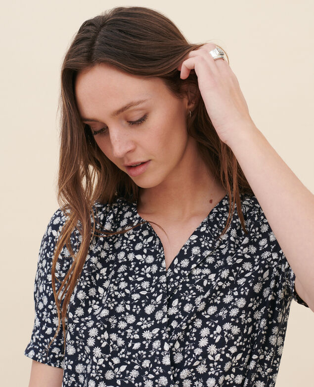 Robe cache-cœur 96 print navy