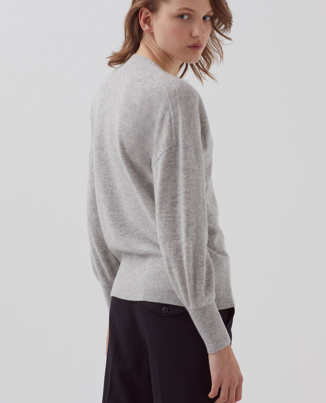 Pull col V en cachemire I020 ashen gray