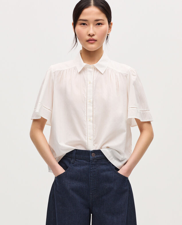 Chemise en voile de coton H013 gardenia
