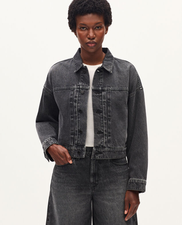 Veste courte en coton K081 dark gray