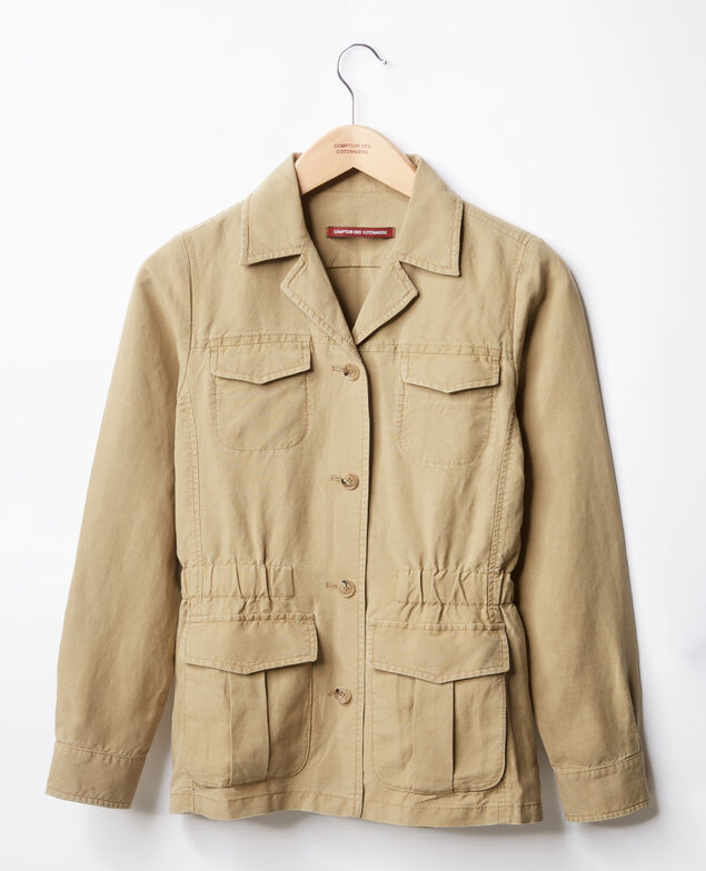 Veste saharienne avec lin Mastic