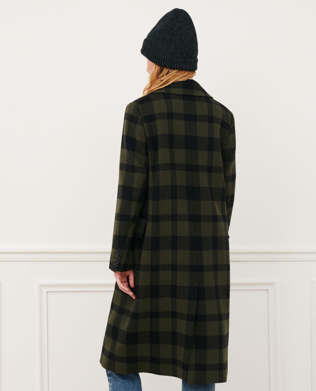 Manteau long en laine mélangée 8862 56 olive check