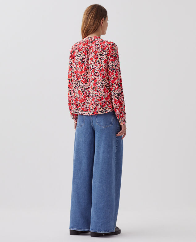 Chemise à manches longues fluide J120 leaf pink