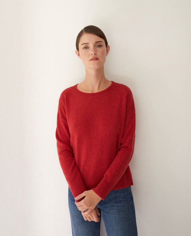 Pull en cachemire Pompeian red