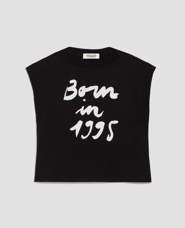 T-shirt boxy en coton J094 black base 95