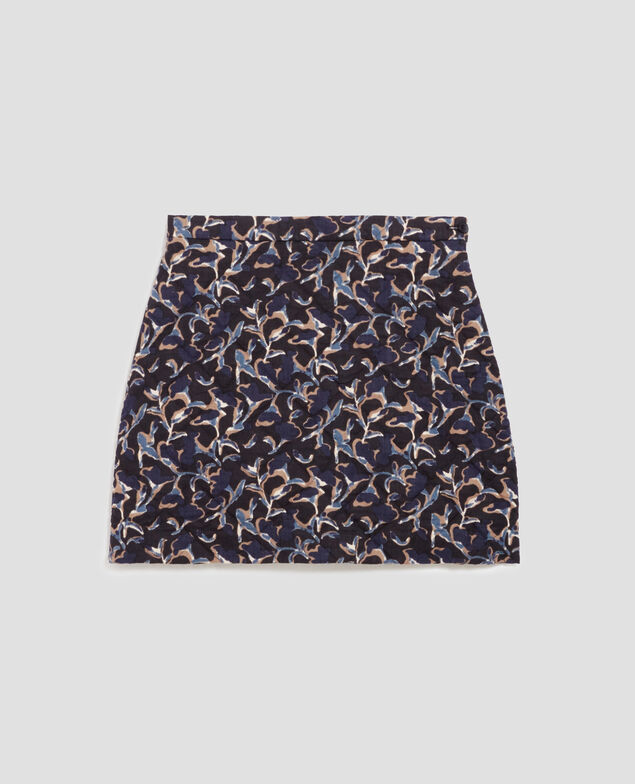 Jupe matelassée en coton I686 new fl ikat navy