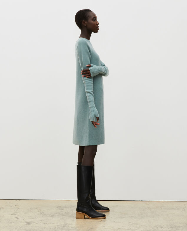 Robe pull 3D évasée en cachemire Chinois green