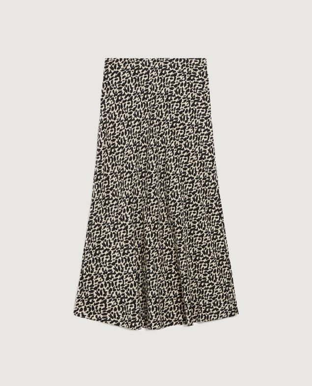 Jupe midi fluide satinée K010 leo ecru