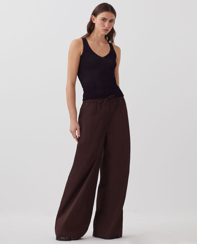 Pantalon ample YVONNE J790 chocolate plum