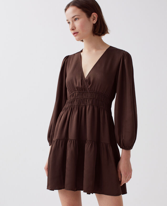 Robe courte fluide I390 coffee bean