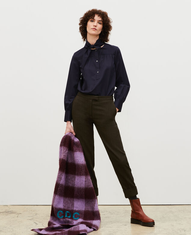 Blouse en coton à col foulard amovible Night sky