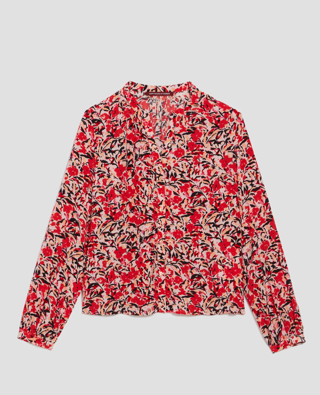 Chemise à manches longues fluide J120 leaf pink
